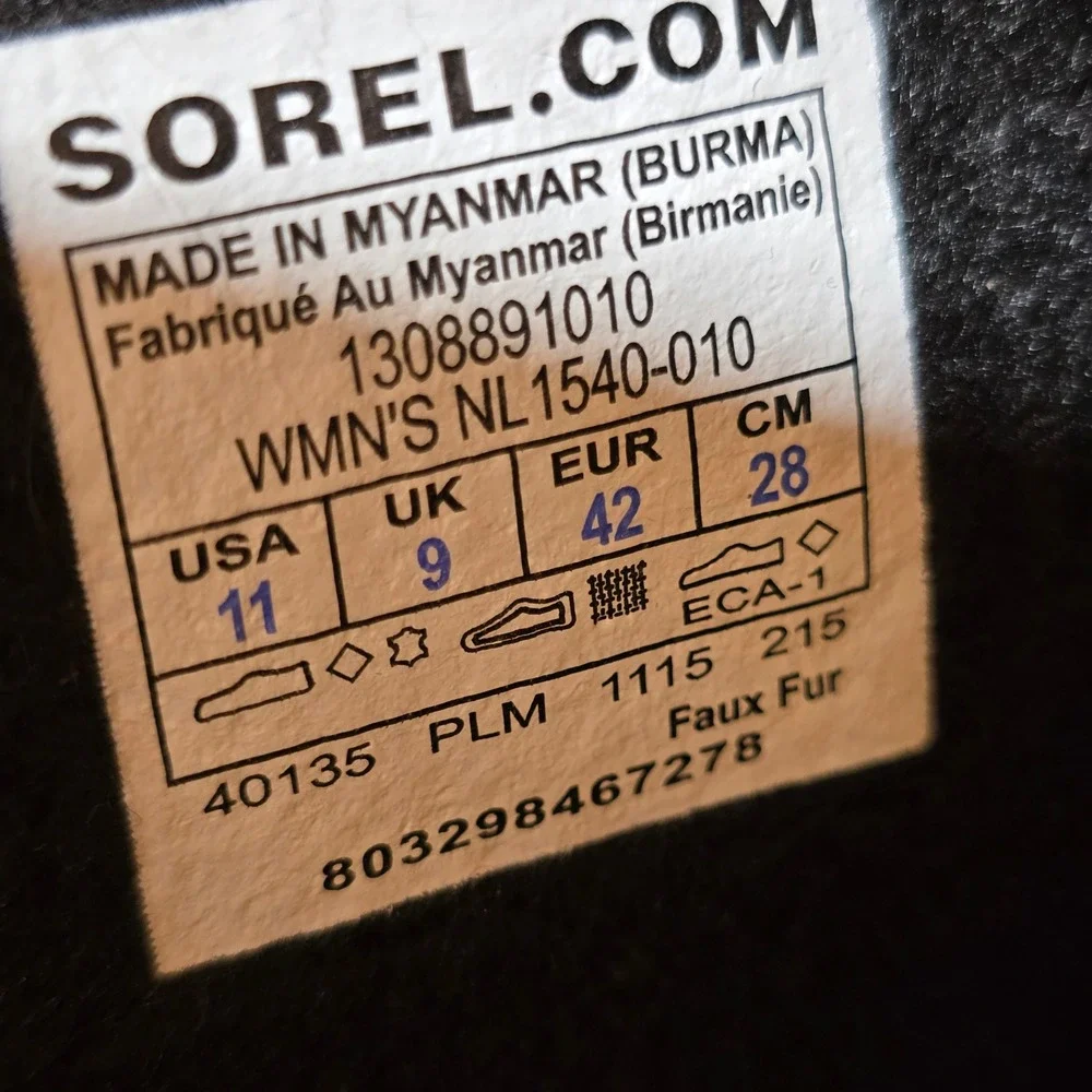 Sorel Joan of Arctic Black Waterproof Winter Boots Faux Fur NL1540-010 Womens 11